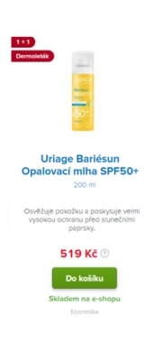 Uriage Bariésun Opalovací mlha SPF50+ 200 ml